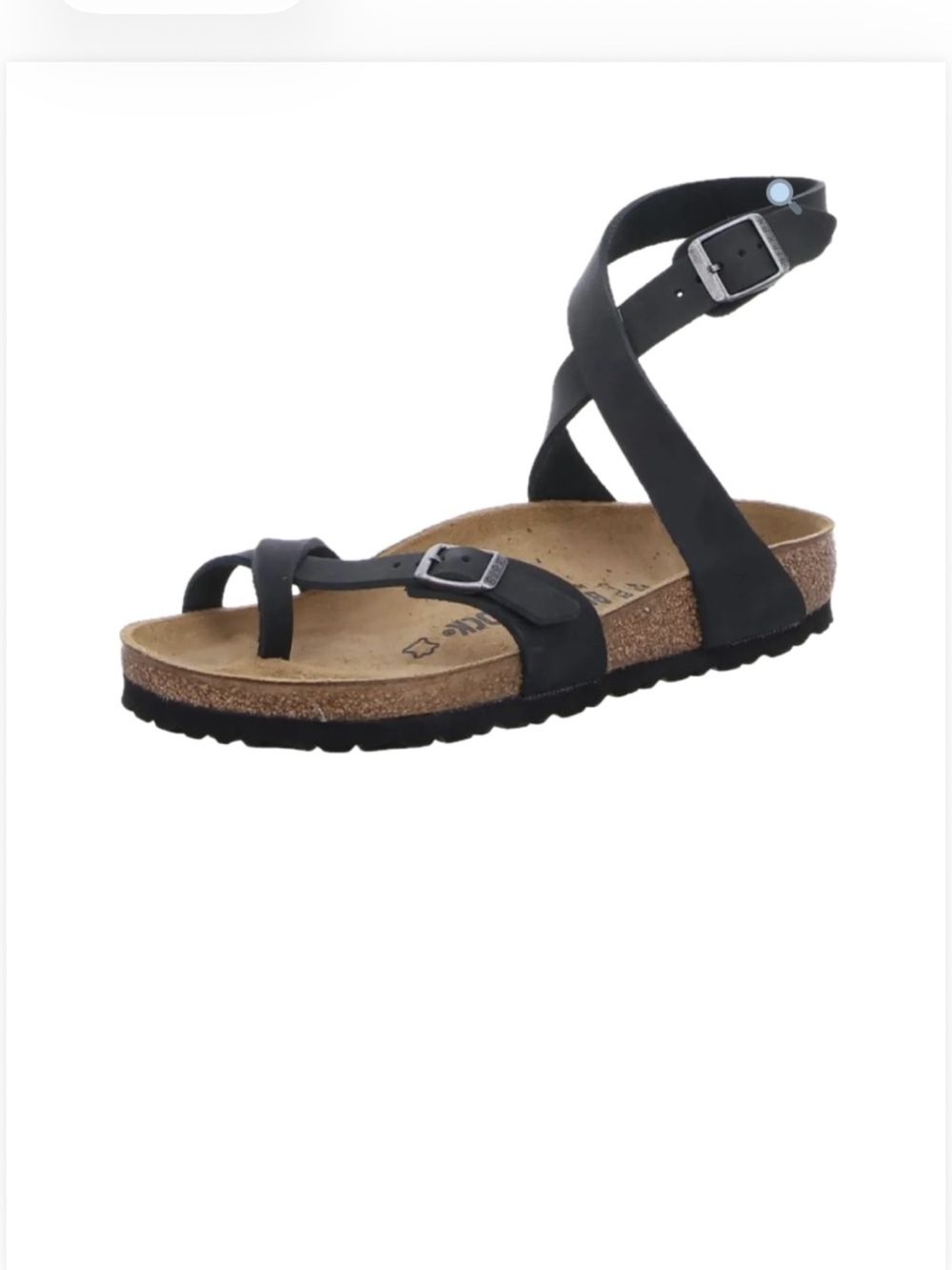 Birkenstock Black Ankle Wrap Toe-Ring Sandal